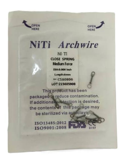 Ressort hélicoïdal fermé NiTi medium (10pcs)